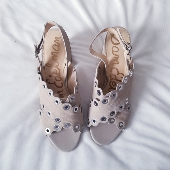 Sam Edelman Seana women's scalloped heeled sandals size 10 - Picture 2 of 9